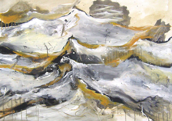  Auf allen Wipfeln ist ruh nach Goethe -ca 80 x 100 cm - Aryl auf Leinwand - 2008