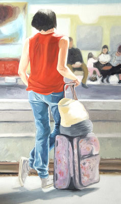 New in Town 150 x 90 x 2 cm Oil on canvas