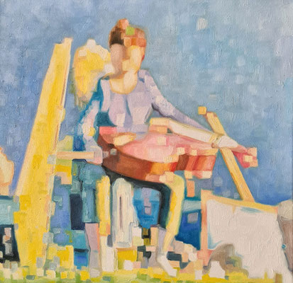 Cello 50 x 50 x 2 cm Öl auf Leinwand 10032021