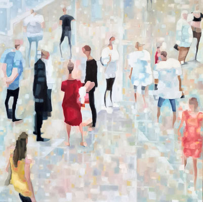 Exhibition II  Ölfarbe auf Leinwand 100 x 100 x 2 cm April 22 Öl a Lwd