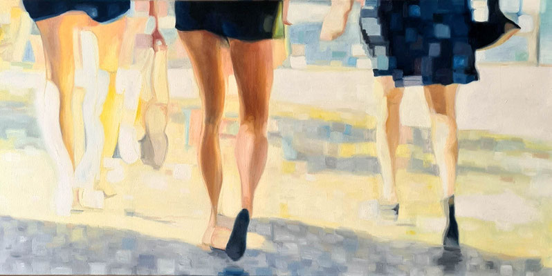 Hometown People II 70 x 140 x 2 cm  Öl auf Leinwand