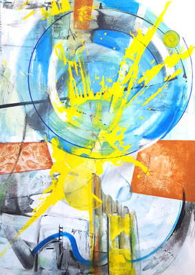 Splash (Komposition I) -  140 x 100 x 2 cm  - Acryl a Lwd - Sept 2018