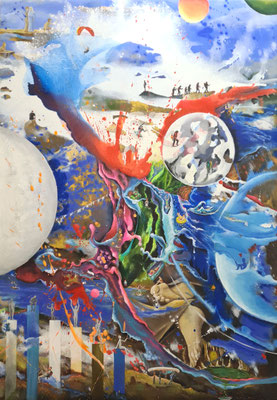 Entdecker  -  150 x 105 cm - Acrylfarbe auf Lwd  - Nov  2020