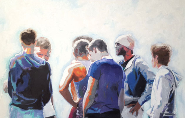 Freunde 90 x 140 cm - Öl auf Leinwand - Mindestgebot  1000,- statt 2100,-