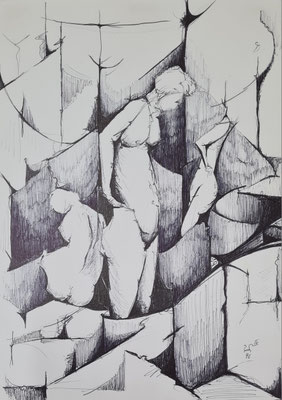 Drei Frauen  29,7 x 21 cm 1996 