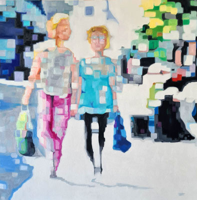 City People II 2021  100x100x2 cm Ölf. a. Lwd.