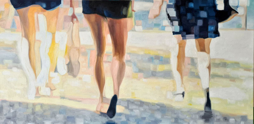 Hometown People II 70 x 140 x 2 cm  Öl auf Leinwand