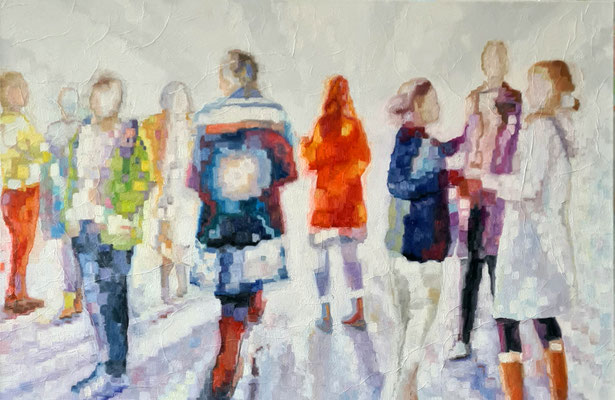 Where do we meet again (Das Erste) 100 x 150 x 2 Öl auf Leinwand
