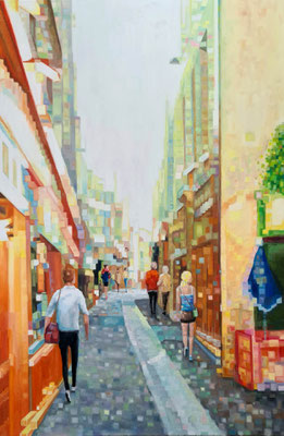 Gasse 150 x 100 cm  Öl auf Leinwand  02.2025