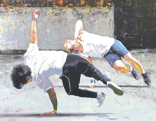 Floating  110 x 140 cm   26.09.2020 Acryl und Ölfarbe auf Lwd