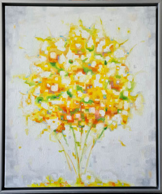 Gelber Blumenstrauß 60 x 50 cm Öl auf Lwd 2024