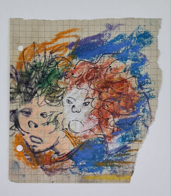 Grumpies   13x12 Pastell, Kugelschreiber