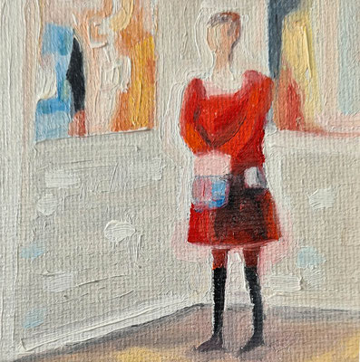 Lady in Red  7,5 x 7,5 cm