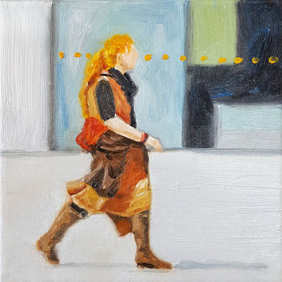Mindestgebot 60,- statt 210,- €.  Orange  20 x 20 cm auf Leinwand