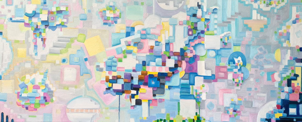  City - 50 x 120 x 2 cm - Öl a Lwd - Juni 2021