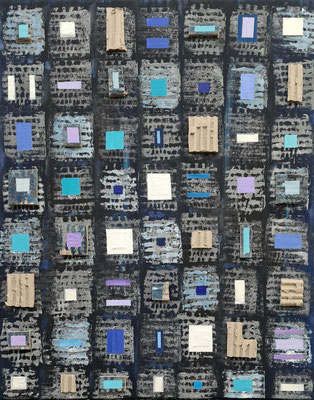 R-3-26  50 x 40 x01,5cm Acryl, Spachtelm, Pappe a. Leinwand