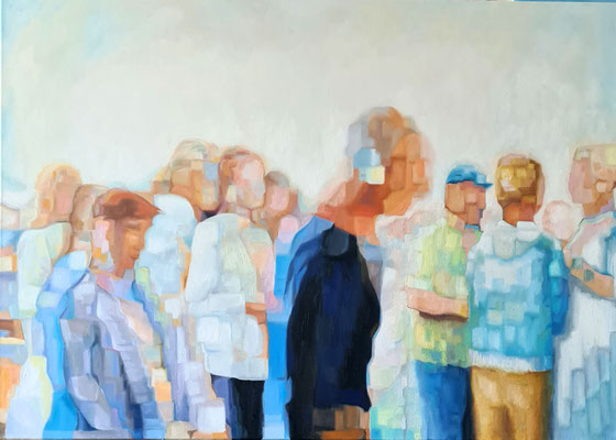 Hometownpeople V  100 x 140 cm Öl auf Leinwand von '22 in '25 überarbeitet