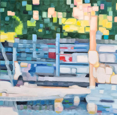 Mooring/Anlegesteg 50 x 50 x 2 cm 22.03.2021 Oil on canvas