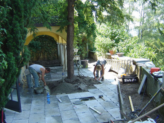 Gartensanierung, Natursteinbeläge, Dolder Zürich, Eberhard Gartenbau AG
