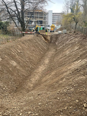  Eberhard Gartenbau AG Kloten, Retentionsbecken, Grabarbeiten