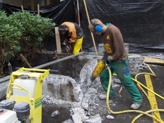 Eberhard Gartenbau AG, Abbrucharbeiten im Zürcher Seefeld 