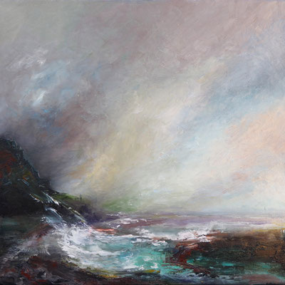 "Ocean Storm" 50x50 cms oil & wax medium on canvas