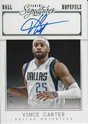 2013-14 Panini Signatures Hall Hopefuls Signatures Green #1 Vince Carter