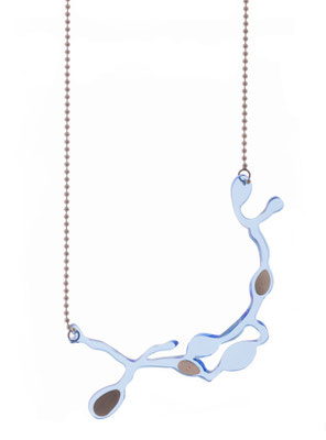 Seaweed irregular necklace, Silber, Plexiglas