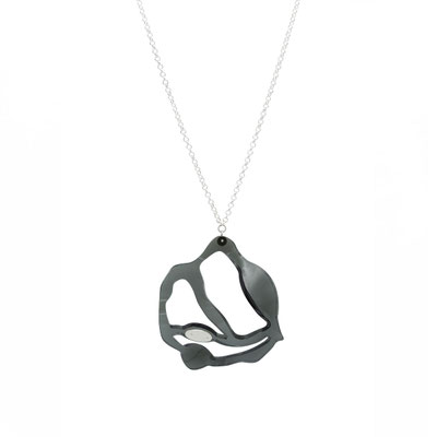 Cluster pendant necklace, Silber, Plexiglas