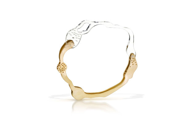 Double Aori bangle- Messing vergoldet, Plexiglas