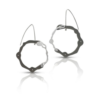 Double Kelp hanging earrings- Silber, Plexiglas