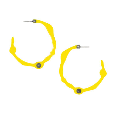 Seaweed large hoops, Silber geschwärzt, Plexiglas