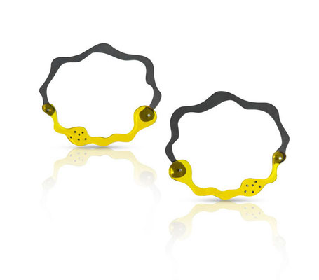 Aori post earrings- Silber geschwärzt , Plexiglas