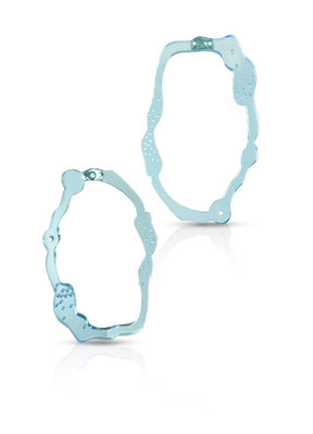 Large oval Komu post earrings- Silber, Plexiglas