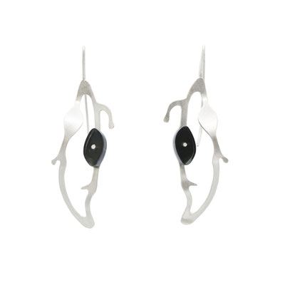 Teardrop Seaweed earrings, Silber, Plexiglas