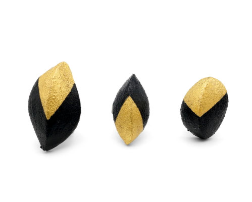 Michelle Kraemer - MADI Ringe - Balsaholz, Lack, Blattgold, Silber