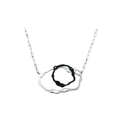 Dual tone Komu necklace-Silber, Silber geschwärzt