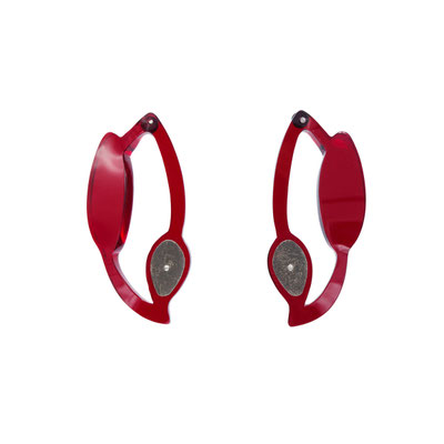 Fiery earrings, Silber geschwärzt, Plexiglas