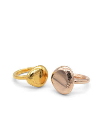 Michelle Kraemer - Fat Nugget Ringe - Silber vergoldet