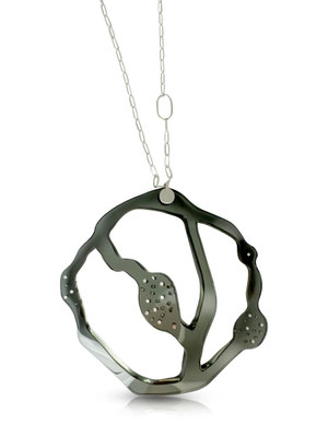 Sea grass necklace- Silber geschwärzt, Plexiglas
