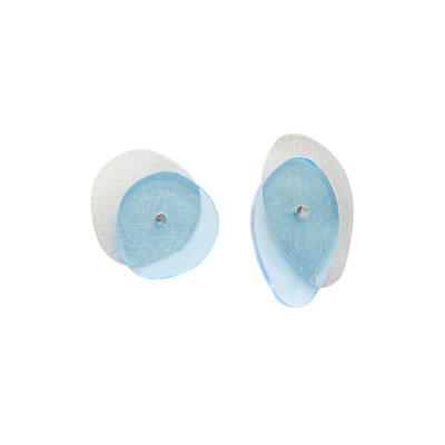 Maxi sea oak post earrings, Silber, Plexiglas