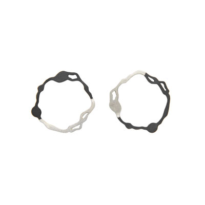 Komu post earrings-Silber, Silber geschwärzt