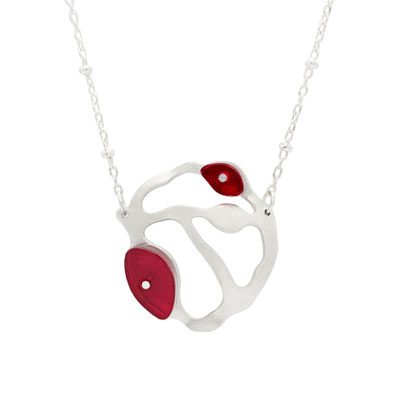Bit seaweed cluster necklace, Silber, Plexiglas