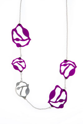Long seaweed necklace, Silber, Plexiglas