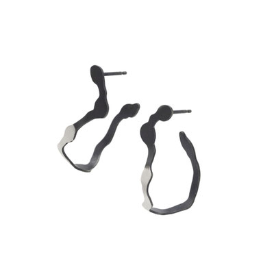 Dulde earrings-Silber, Silber geschwärzt