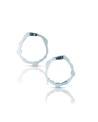 Large Komu post earrings- Silber, Plexiglas