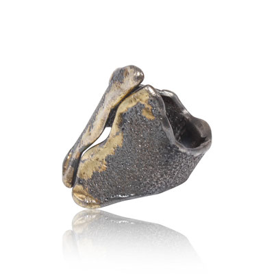 Caroline Ertl - Ring aus der Serie "Glam Rocker" - geschwärztes Silber. Gold