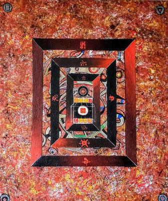 "Entropía" 100x120 cm, acrylique et huie sur lin. 2017.