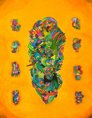 Intento de lucidez (Essai de Lucidité) 92x75 cm, 2008, acrylique sur toile.