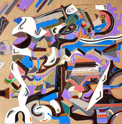 Vibra ! / Vibration ! 80x80 cm acrylique et huile sur toile (acrílico y óleo sobre tela) 2013.